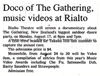 Doco of The Gathering, music videos at Rialto - Evening Post, 11 August 1998