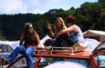 People on car