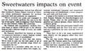 Sweetwaters impacts on event - Nelson Mail, 13 February 1999