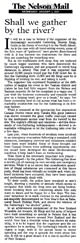 Shall we gather by the river? - Nelson Mail editorial, 3 January 2001