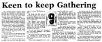 Keen to keep Gathering - Nelson Mail, 4 January 2001